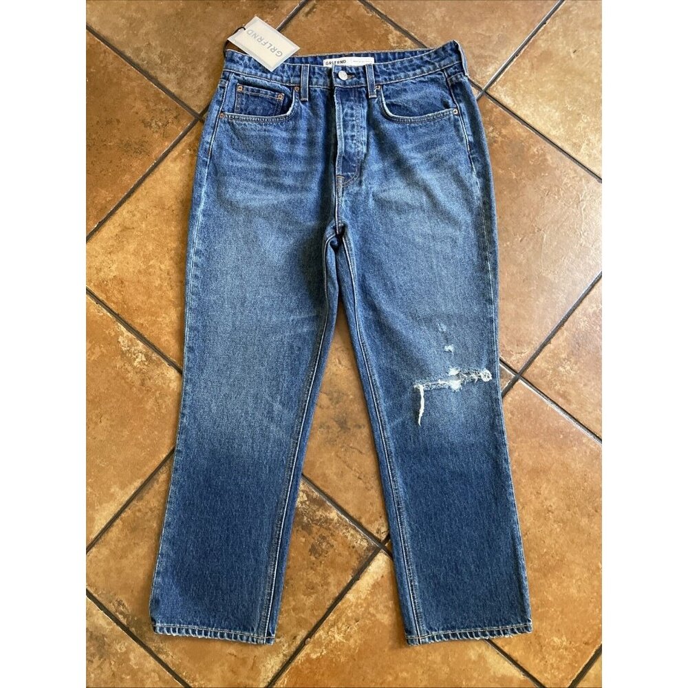 GRLFRND Karolina High Rise Straight Crop Jeans In Midtown Size 30 NWT